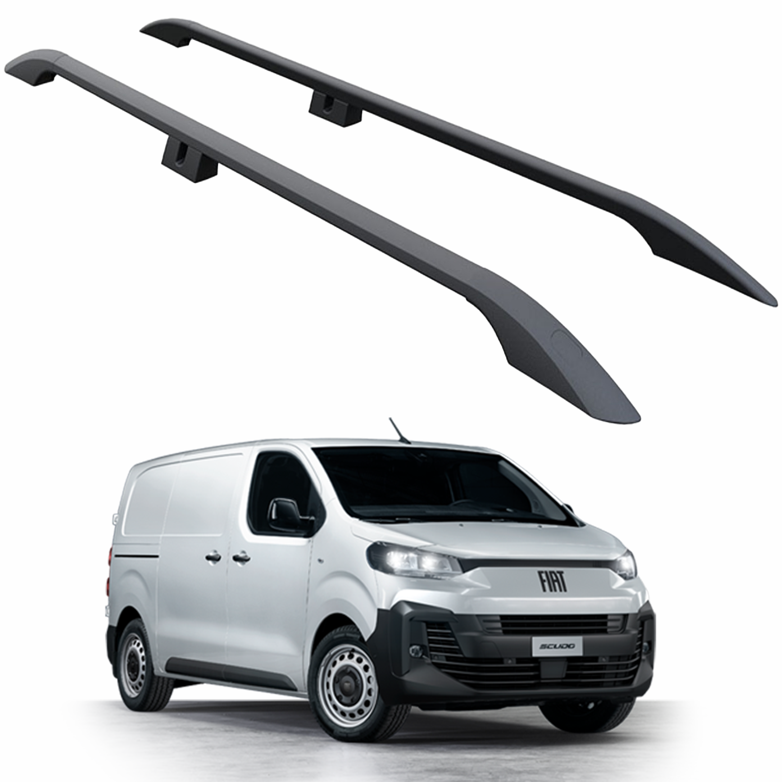 For Fiat Scudo Roof Rack Rails - Black 2021-2025 Long LENGTH For Fiat Scudo Roof Rack Rails - Black 2021-2025 Long LENGTH